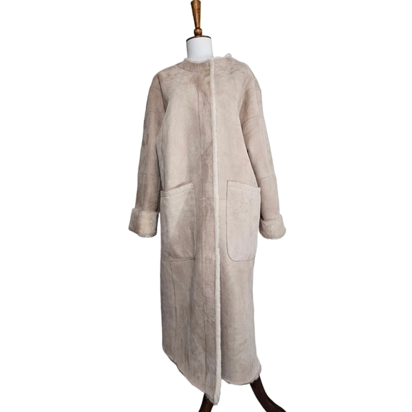 Ugg Remy Reversible Sherling Mushroom Coat 100% Sheepskin Medium NWT - Picture 2 of 6